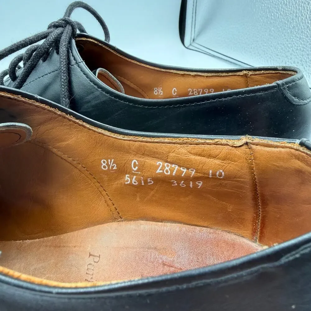 Allen Edmonds Men's 8.5 Park Avenue Black Leather Cap Toe Oxford Dress Shoes